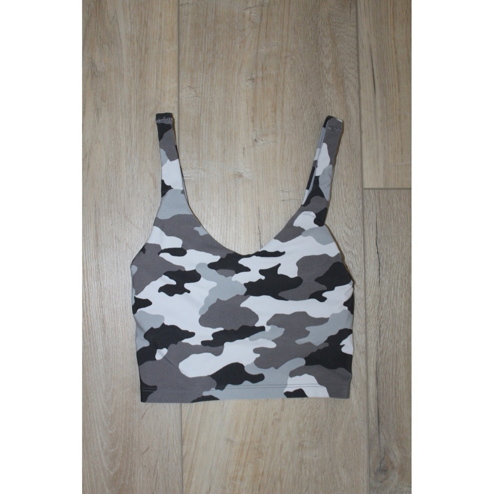 OFFLINE by Aerie Real Me Recharge Camo Sports Bra Gray White XS